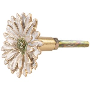 Clayre & Eef 65738 Pomello Fiore Oro Bianco Ø 4x3 cm Metallo Botanico