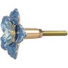 Clayre & Eef Pomello per porta Fiore Blu Ferro 4x3x4 cm