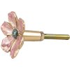 Clayre Eef Pomello per porta Fiore Rosa Ø 4x3 cm Ferro Metallo Stile Botanico