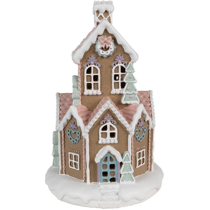 Clayre & Eef 6PR4308 Casetta decorativa con LED Ø 14x22 cm / 3xAAA