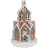 Clayre & Eef 6PR4308 Casetta decorativa con LED Ø 14x22 cm / 3xAAA