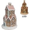Clayre & Eef 6PR4308 Casetta decorativa con LED Ø 14x22 cm / 3xAAA