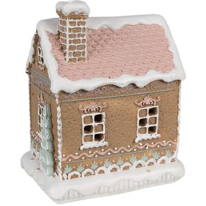 Clayre & Eef 6PR4317 Casa di decorazione con LED 13x10x16 cm / 3xAAA