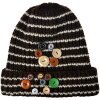 Juleeze JZKCA0006CH cappello bambino marrone caldo con motivi a righe e bottoni