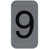 Cartelli informativi Exacompta autoadesivi in alluminio 2,5x4,4cm grigio cifre 0-9