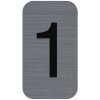 Cartelli informativi Exacompta autoadesivi in alluminio 2,5x4,4cm grigio cifre 0-9