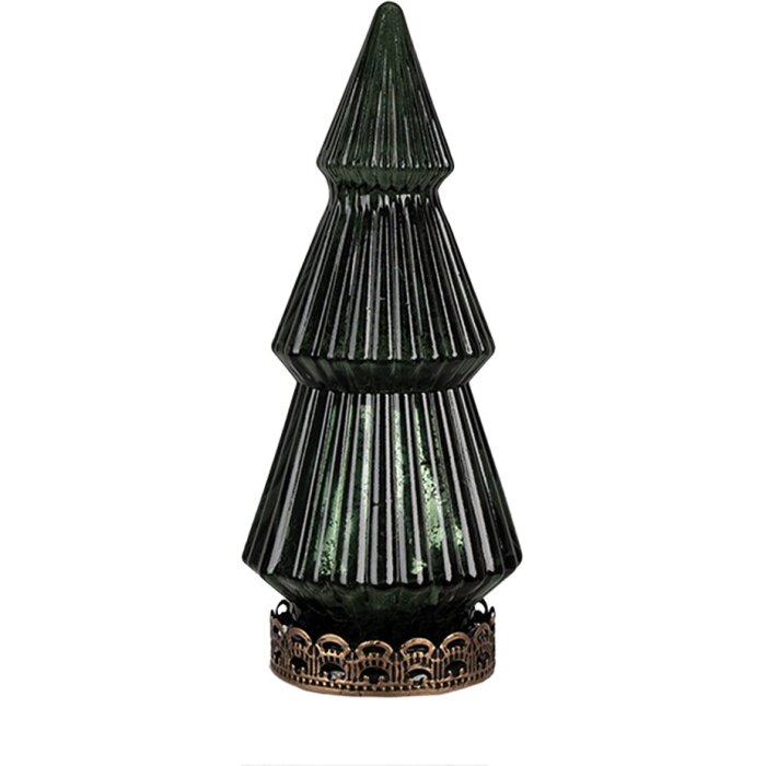 Clayre & Eef 6GL4573GR Albero di Natale con LED Ø 13x23 cm / 2xAAA