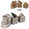 Clayre Eef decorazione natalizia LED treno pan di zenzero marrone 30x7x12 cm poliresina