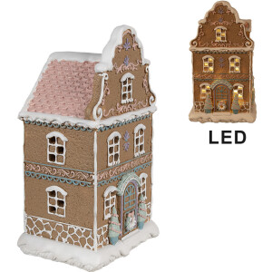 Clayre & Eef Casetta di pan di zenzero con LED...