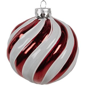 Clayre Eef Guaina di Natale in vetro rosso bianco...