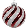 Clayre Eef Guaina di Natale in vetro rosso bianco Ø10 cm Classica decorazione per lalbero di Natale