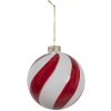 Clayre Eef Guaina di Natale in vetro Ø 8x8 cm rosso bianco Classica decorazione dellalbero