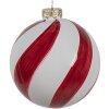 Clayre Eef Guaina di Natale Ø12cm in vetro rosso bianco Decorazione per albero di Natale classico elegante