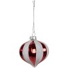 Guaina natalizia Clayre Eef Ø 8x8 cm Vetro rosso bianco Design classico