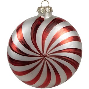 Clayre Eef Guaina di Natale in vetro rosso bianco 8x3x8...