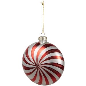 Clayre Eef Guaina di Natale 10x4x10 cm rosso bianco vetro festivo elegante