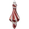 Clayre Eef 6GL4634 Guaina natalizia 7x18 cm in vetro rosso bianco per albero di Natale