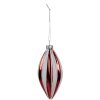 Clayre Eef 6GL4638 Guaina natalizia Ø 6x13 cm in vetro rosso bianco Decorazione per albero di Natale