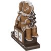 Decorazione natalizia Clayre Eef figura uomo di pan di zenzero 11x4x13 cm marrone