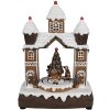 Clayre Eef 6PR4312 Casa di pan di zenzero LED Musica Decorazione natalizia 20x11x27 cm Marrone
