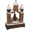 Clayre Eef 6PR4312 Casa di pan di zenzero LED Musica Decorazione natalizia 20x11x27 cm Marrone