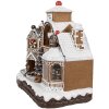 Clayre Eef Decorazione natalizia Casa di pan di zenzero LED Musica 33x17x30 cm Marrone