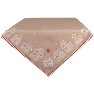 Tovaglia Clayre Eef casa di pan di zenzero 100x100 cm cotone marrone stile country
