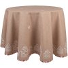 Clayre Eef Tovaglia rotonda 170 cm in cotone marrone Casa di pan di zenzero stile country