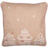 Clayre Eef GBB21 Copricuscino Casa di Pan di Zenzero Marrone Bianco 40x40 cm Cotone Casa di Campagna