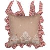 Clayre Eef GBB25 Copricuscino 40x40 cm Marrone Casa di Pan di Zenzero Cotone Stile Country