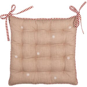 Clayre Eef cuscino per sedia 40x40x4 cm marrone casetta...