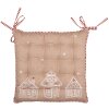 Clayre Eef cuscino per sedia 40x40x4 cm marrone casetta di pan di zenzero cotone stile country