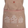 Grembiule da cucina Clayre Eef Casa di pan di zenzero Marrone 70x85 cm Cotone Natalizio