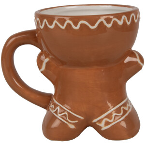 Clayre & Eef Mug Gingerbread Man 325 ml Tazza in ceramica marrone Natale