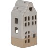 Clayre & Eef Portacandele Casa Beige in ceramica 7x6x14 cm Stile country