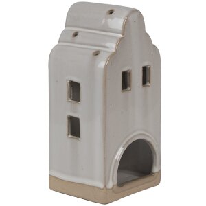 Clayre & Eef 6CE1790 Portacandele in porcellana House Beige 9x8x18 cm Stile country