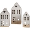 Clayre & Eef 6CE1791 Portacandele in porcellana House Beige 11x10x23 cm