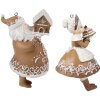 Set di 2 etichette natalizie Clayre Eef 13cm uomo di pan di zenzero marrone donna di pan di zenzero