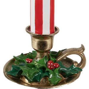Clayre & Eef 6PR4241 Candela decorativa LED Rosso Bianco 18x17x38 cm Stile country