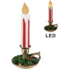 Clayre & Eef 6PR4241 Candela decorativa LED Rosso Bianco 18x17x38 cm Stile country