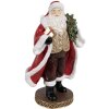 Clayre & Eef 6PR4278 Figurina di Babbo Natale rossa 13x10x23 cm in poliresina classica