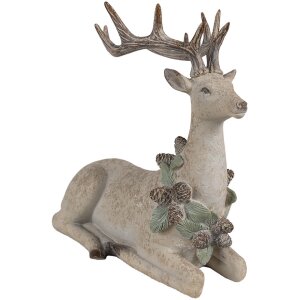 Clayre Eef figura decorativa cervo marrone 31x16x29 cm in poliresina stile country