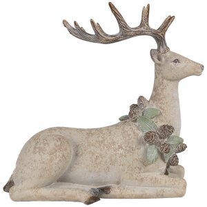 Clayre Eef figura decorativa cervo marrone 31x16x29 cm in poliresina stile country