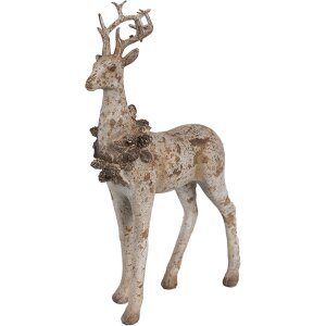 Clayre Eef Set di figure decorative 2 cervi marrone in...