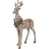 Clayre Eef Set di figure decorative 2 cervi marrone in poliresina 20/12 cm Stile country