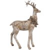Clayre Eef Set di figure decorative 2 cervi marrone in poliresina 20/12 cm Stile country