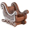 Decorazione natalizia Clayre Eef figura slitta pan di zenzero 20x12x15 cm marrone