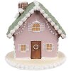 Casa di pan di zenzero Clayre Eef 12 cm Decorazione natalizia in poliresina rosa