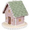 Casa di pan di zenzero Clayre Eef 12 cm Decorazione natalizia in poliresina rosa