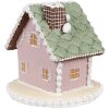 Casa di pan di zenzero Clayre Eef 12 cm Decorazione natalizia in poliresina rosa